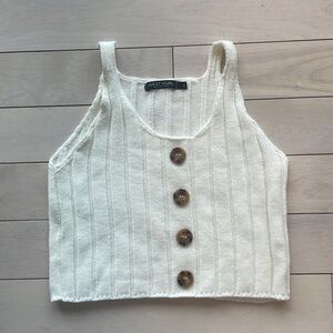 White cropped tank top in size small